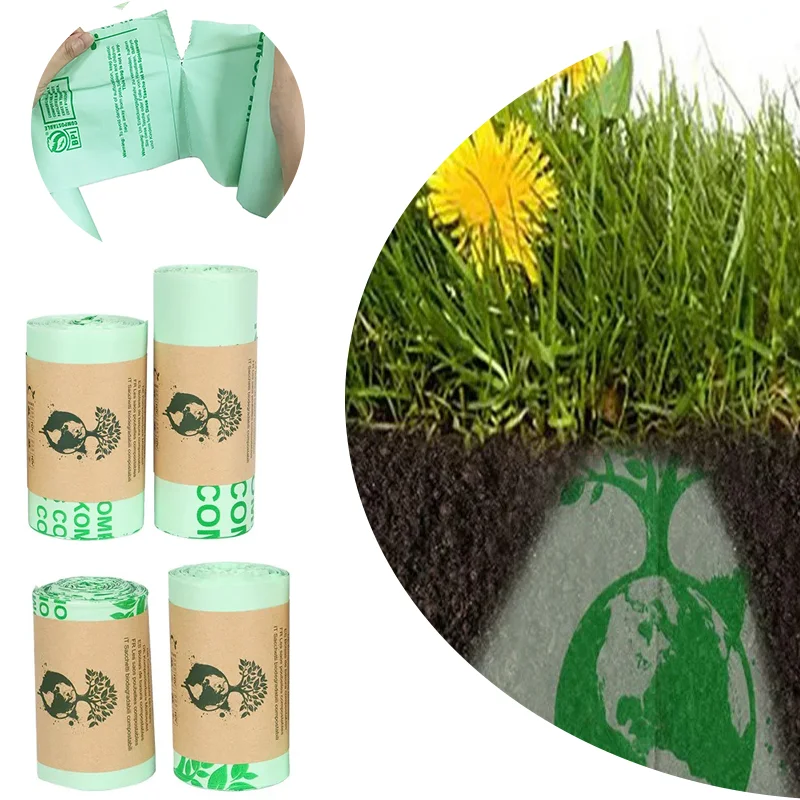 Bolsas de basura biodegradables, bolsas de basura compostables para el hogar, bolsas de basura de cocina, bolsas de basura respetuosas con el medio ambiente