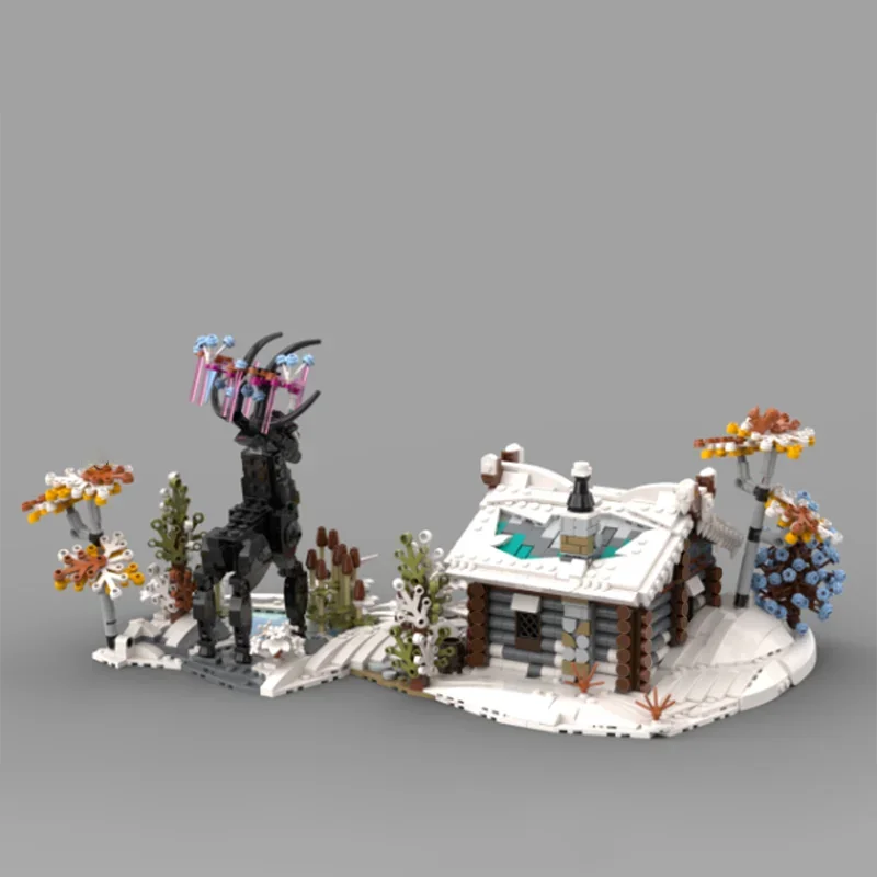1779 pièces MOC paysage d'hiver cerf mystique esprit modèle Architecture bloc de construction bricolage assemblage créatif briques jouet présent