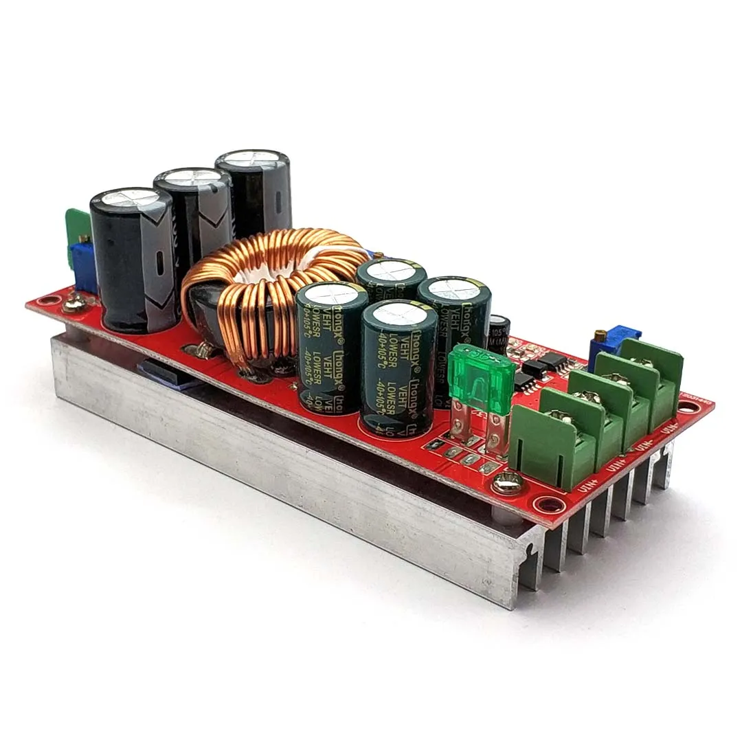 DC-DC 20A 1200วัตต์ตัวแปลงแบบก้าวขึ้นโมดูลจ่ายไฟ DC10-60V เพื่อ DC12-80V เครื่องชาร์จแรงดันไฟฟ้าแบบปรับได้