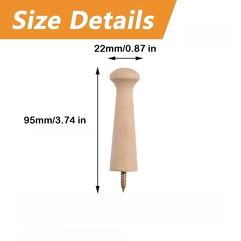 20Pcs Wooden Shaker Peg Wood Screw-on Shaker Pegs Long Unfinished Wood Shaker Rack for Hanging Clothes Hat Towel DIY Paint Color