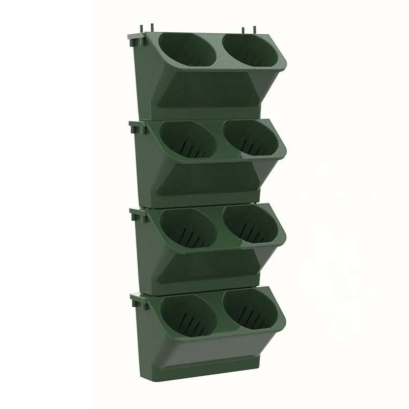 oeny 4PCS Blumentöpfe Wand Hängen Pflanzgefäße Stapelbare Pflanzer Garten Kunststoff Töpfe Vertikale Sukkulenten Pflanze Hause Balkon Dekoration 3