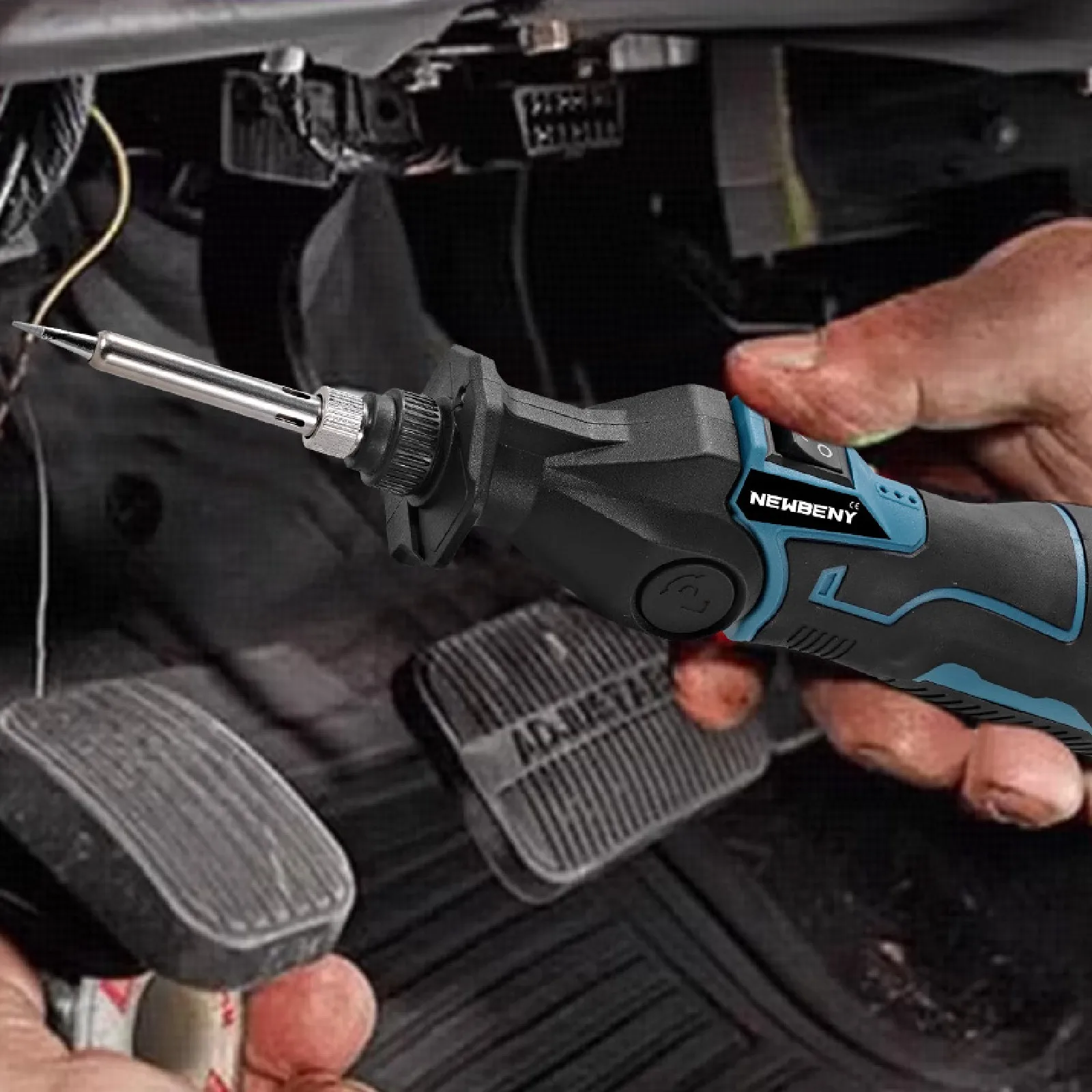 نيوبيني 400 ℃ مسدس لحام كهربائي لاسلكي 30 وات 90 ° مسدس لحام قابل للتعديل لتدفئة مصاصة اللحام 12 فولت، أداة إزالة PowerTool #5