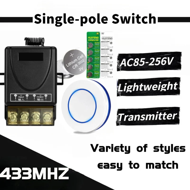

High-Power Smart Switch Wireless Remote Control RF 433MHz AC 85-256V 220V 30A Relay Garage Door Command Transmitter