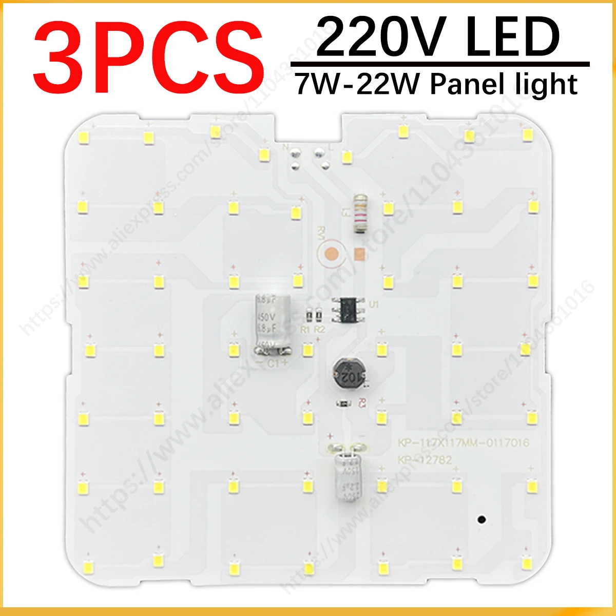 

Светодиодная панель 7W 12W 16W 22W без мерцания, AC 220V, для потолочных светильников, квадратная/круглая, магнитная LED-панель