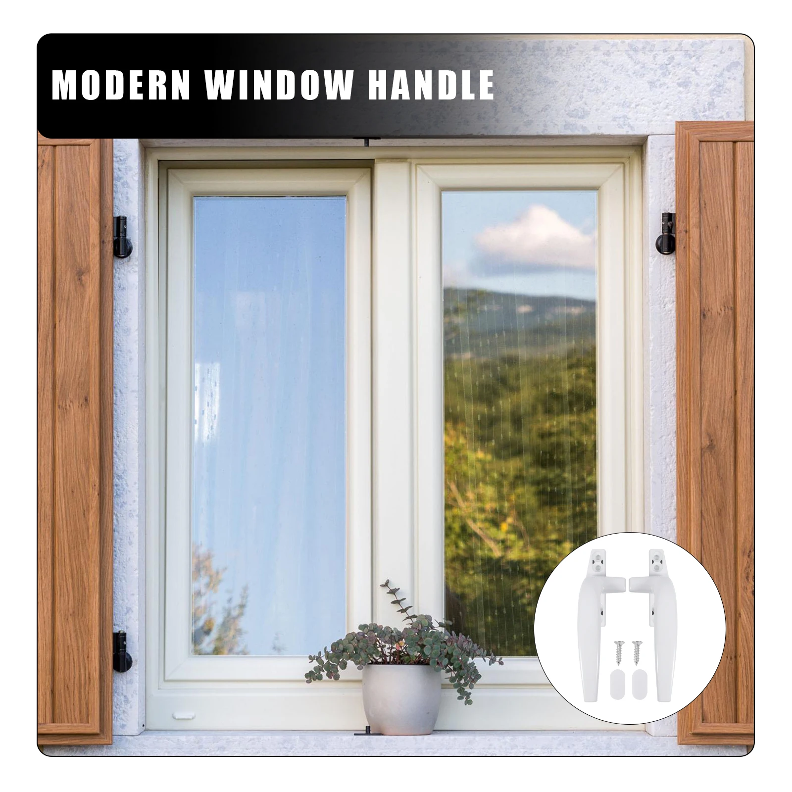 

2pcs Window Handle Casement Crank Aluminum Alloy Modern Pulls Double Glazing Handles Glass Windows Corrosion Resistant Stable