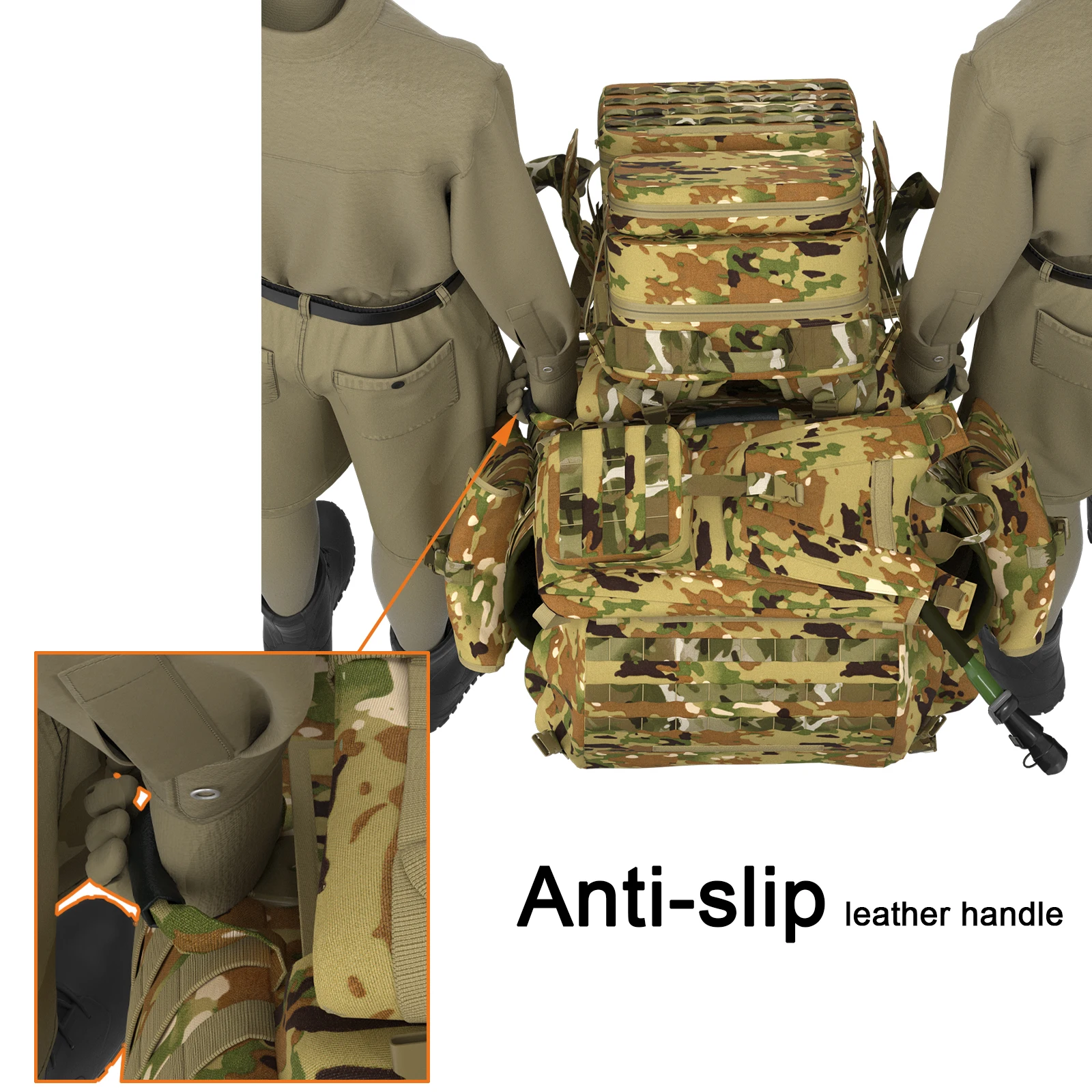 Imagem -06 - Grande Tático Mochila Militar Quadro Modular Hip Belt Camping Equipamentos mt Pack 160l