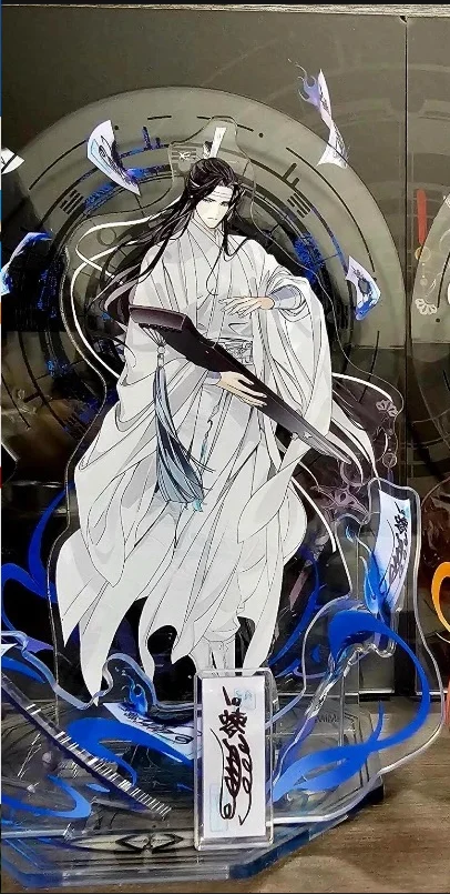 Ancestor demoníaco que rodea la máquina de olvidar azul Wei Wuxian, Cosplay, doble horquilla, tarjeta de pie grande