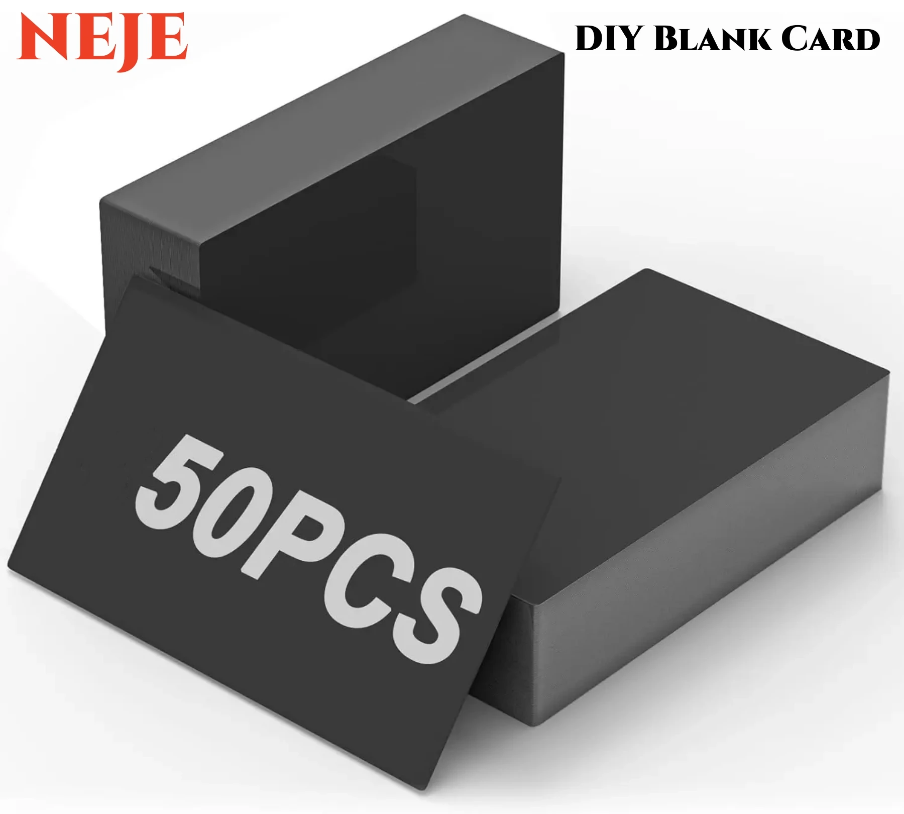 NEJE 50pcs Black Aluminum Card Super Value Set ,Laser Engraving Machine Engraving Material,Making Blank DIY Engraving Gift Card