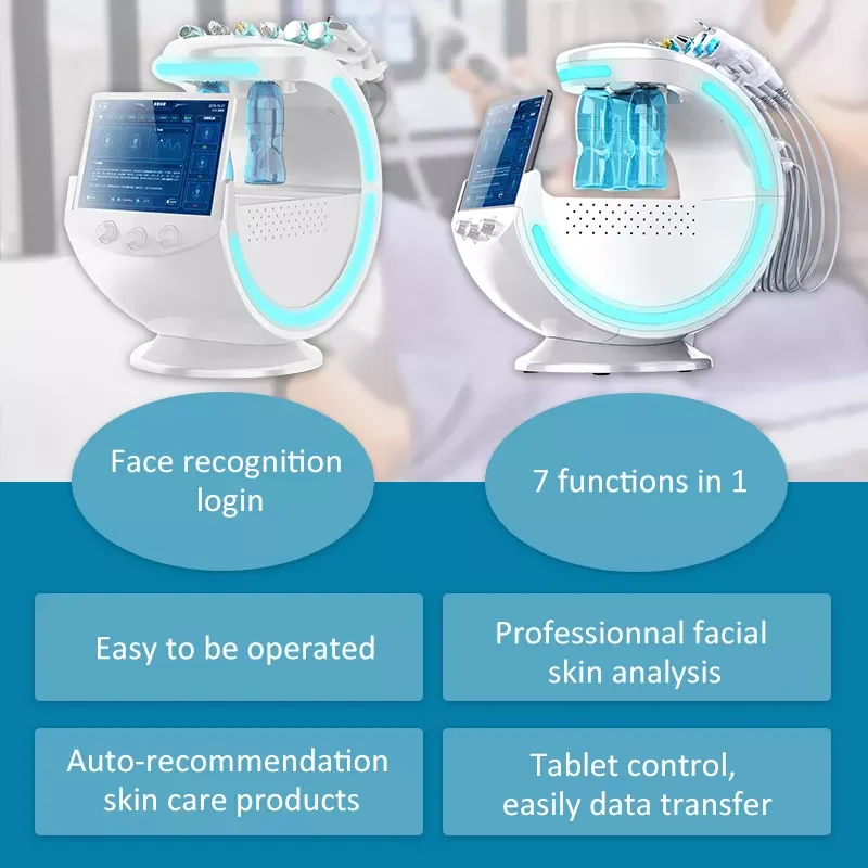 DermDelhi-Machine d'analyseur de peau 7 en 1, jet d'oxygène, blanchiment du visage, élimination des points noirs, soins de la peau, appareil de beauté