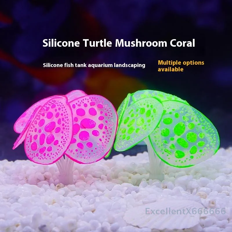 

Simulated Artificial Plant Mushroom Coral Silicone Aquarium Underwater Weed Grass Aquarium Fish Tank Decoration Ornament