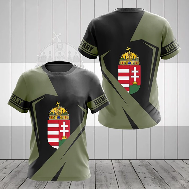 Hungary T-Shirts Hungarian Flag Emblem 3D Print Men Women Casual Fashion Oversized Short Sleeve T Shirt Kids Tees Tops Clothing