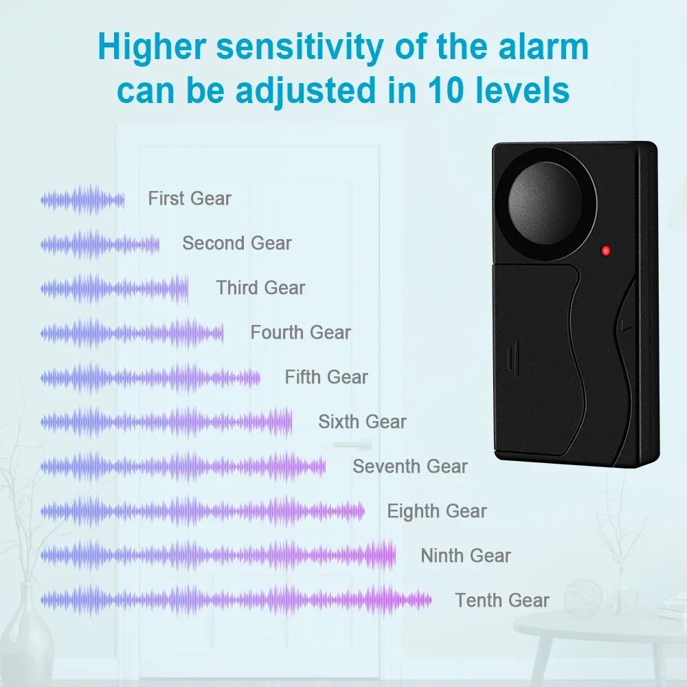 إنذار لاسلكي للدراجة الاهتزاز مع جهاز التحكم عن بعد إنذار مضاد للسرقة 110dB بصوت عال نافذة باب الدراجة النارية الأمن علاء
