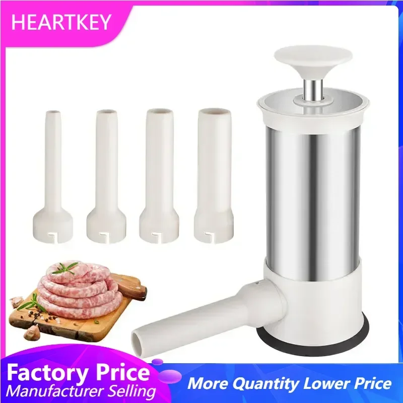 

Manual Sausage Maker Set, High Capacity Stainless Steel Homemade Sausage Stuffer, Hot Dogs Making Tool Set, Meat Syringe Gadgets