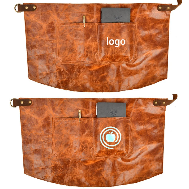 

Premium Artificial Leather Half Apron for Barbershop Stylish and Durable with Heat Transfer Logo Option