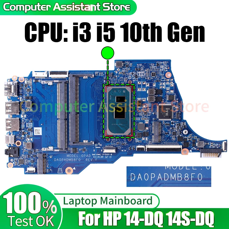 

For HP 14-DQ 14S-DQ Laptop Mainboard DA0PADMB8F0 L10598-855 L70915-601 L88847-601 L88848-601 i3 i5 10th Gen Notebook Motherboard