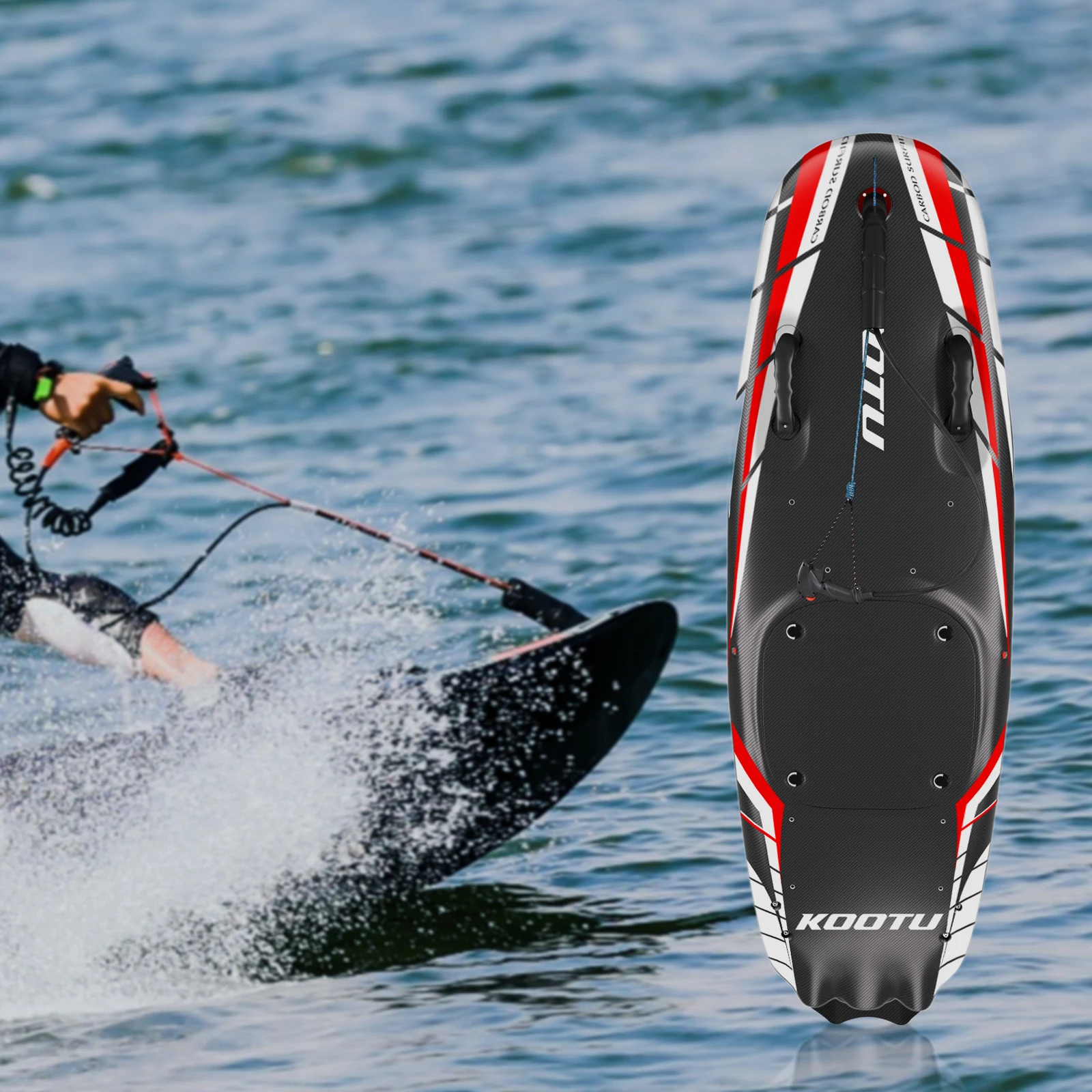 KOOTU Power Surfboard Jet Surfboard, Carbon Fiber Body, Lightweight Surf Surfboard, Jet Surfboard with 109cc Engine