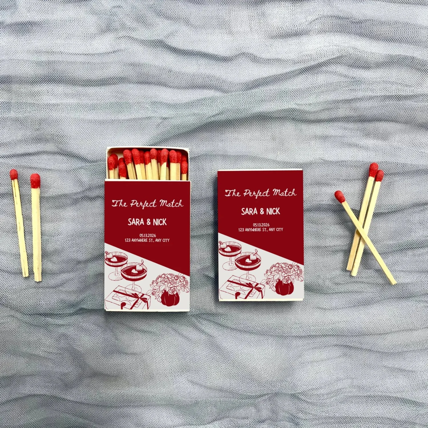 Personalized Wedding Matchboxes - Monogram Matchbox, Custom Matchbox, Sparkler Send Off Matchboxes, Wedding Favor Matchboxes, Pa-image