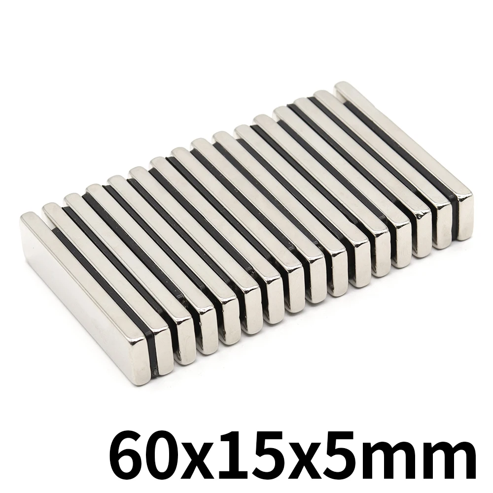 

Neodymium Magnet 60x15x5 Block NdFeB N35 60mm x 15mm x 5mm Super Powerful imanes Permanent Magnetic 60*15*5 1/2/5 Pcs