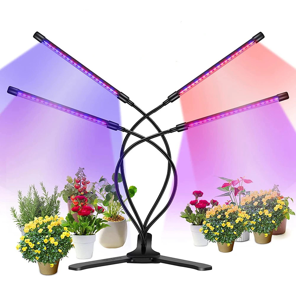 360° Plants Gooseneck Full Spectrum Growing Lamp Strip 3 Modes 9 Dimmable 3/9/12 H Time for Greenhouse Flowers Veg Potted Growth