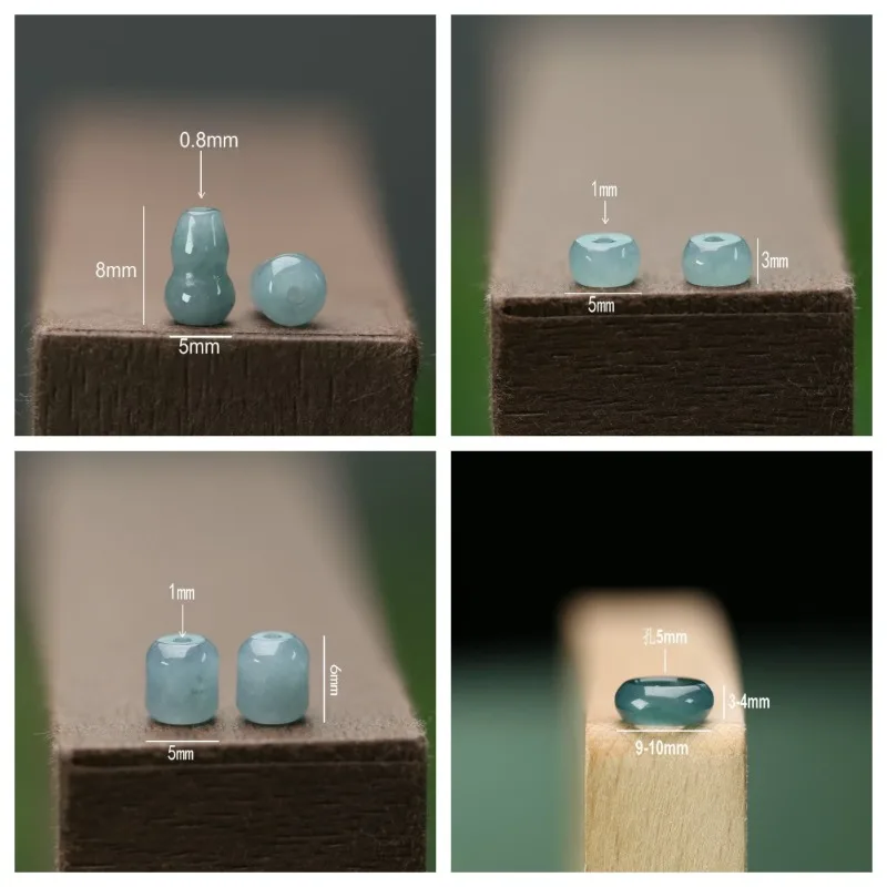 10PC Natural Jade Emerald Blue Water Leaf Gourd Beads Gourd Beads Accessories DIY Bangle Earring Charm Jewellery Luck Man Amulet