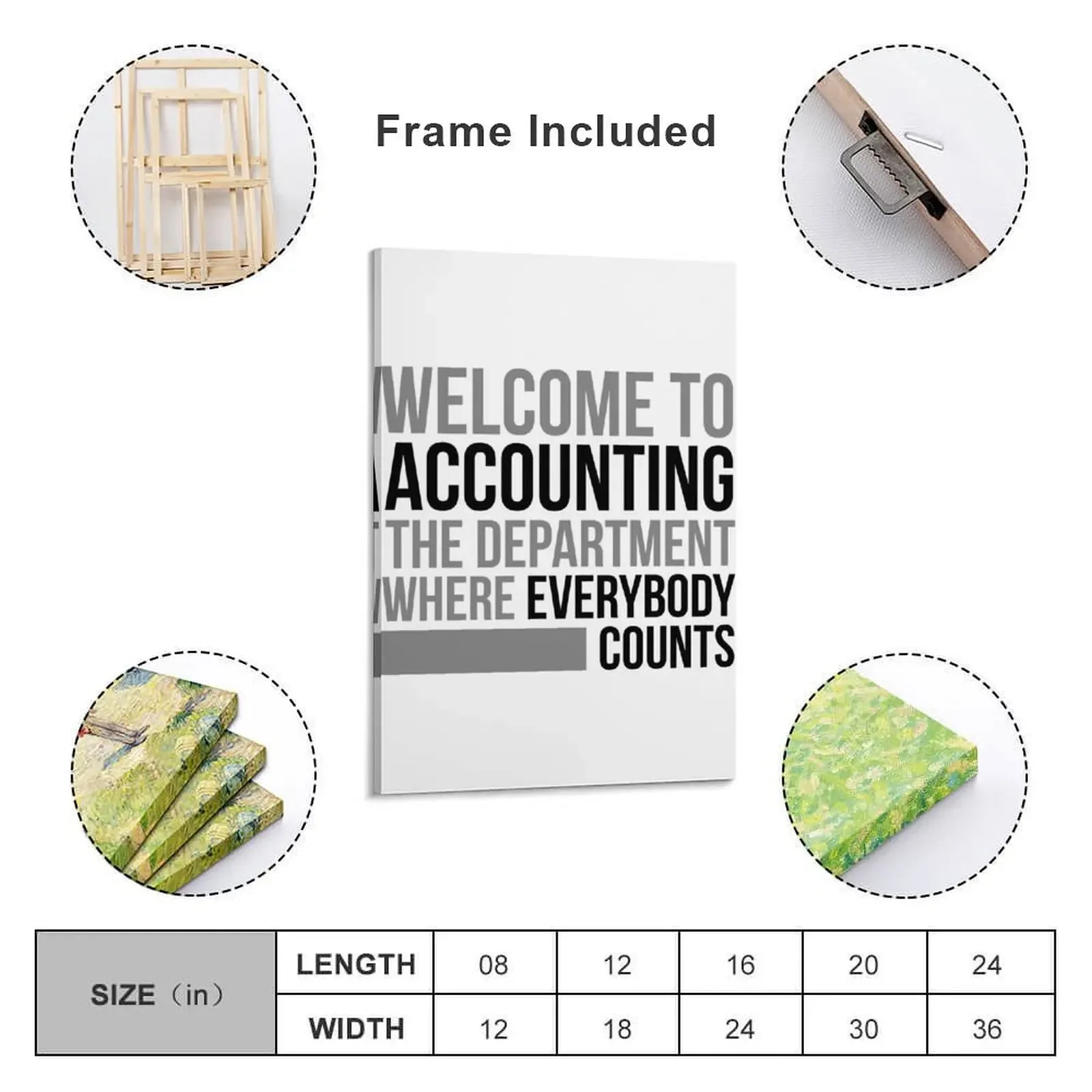 Welcome to accounting, Accounting Quotes, Motivational Office Wall Art Canvas Painting Home decoration