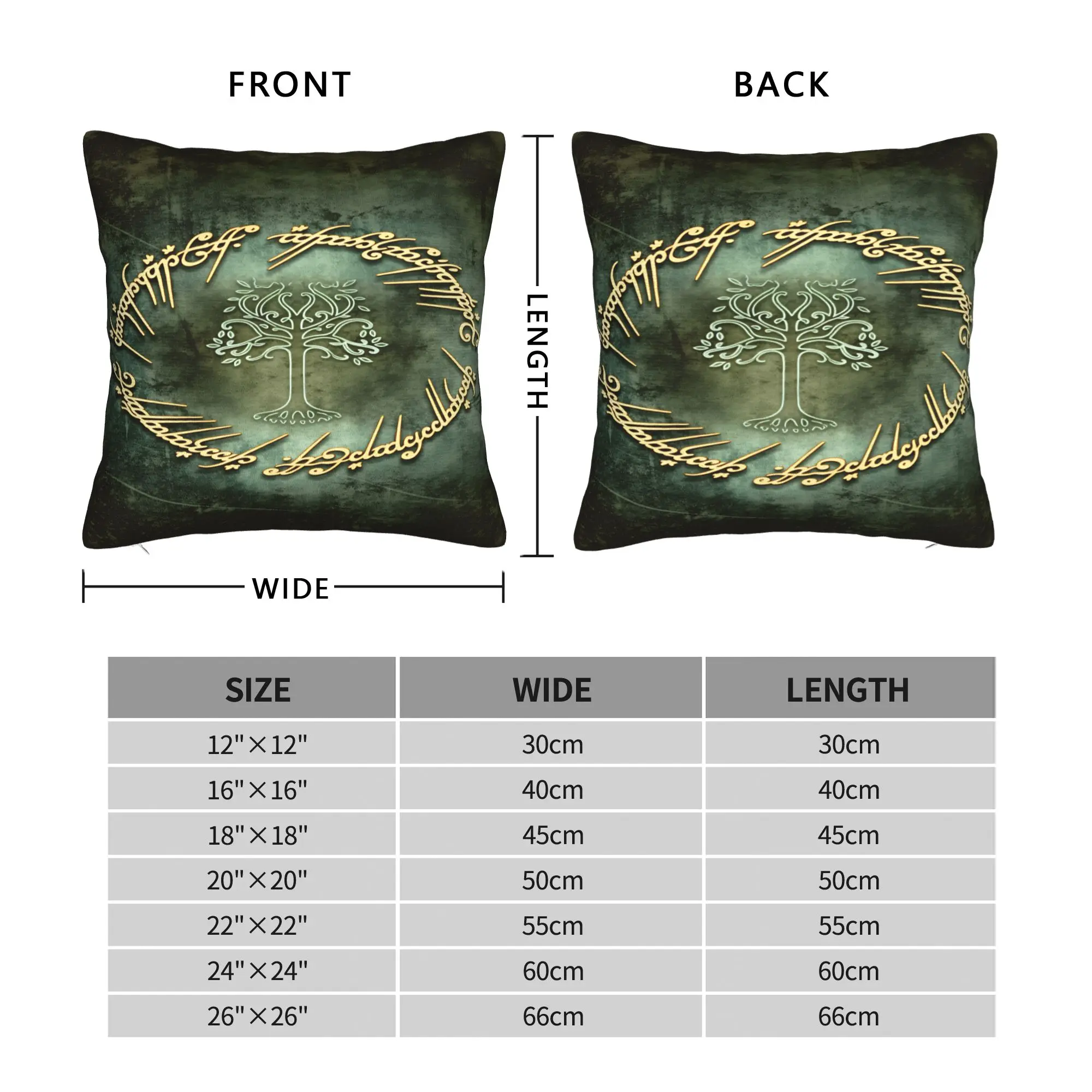 Pillow Case Lord Ring Horse Tree Square  Pillow Cover For Living Room Sofa Kawaii Pillowcases