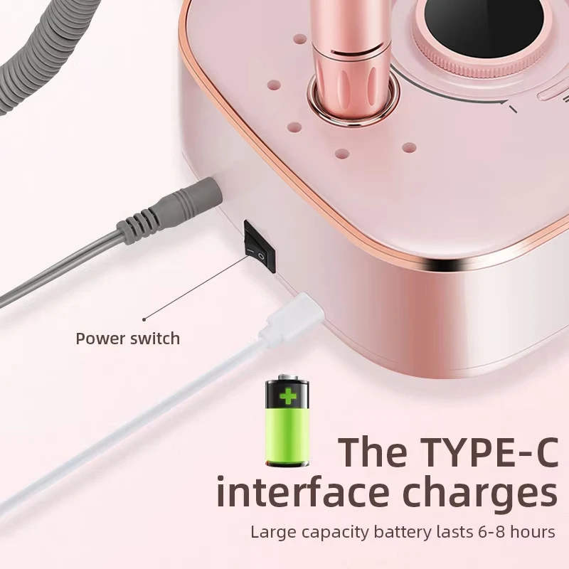 Ensemble de ponceuse à ongles Rechargeable 35000 tr/min, moulin pour manucure avec affichage LED, perceuse électrique à faible bruit, outils pour ongles