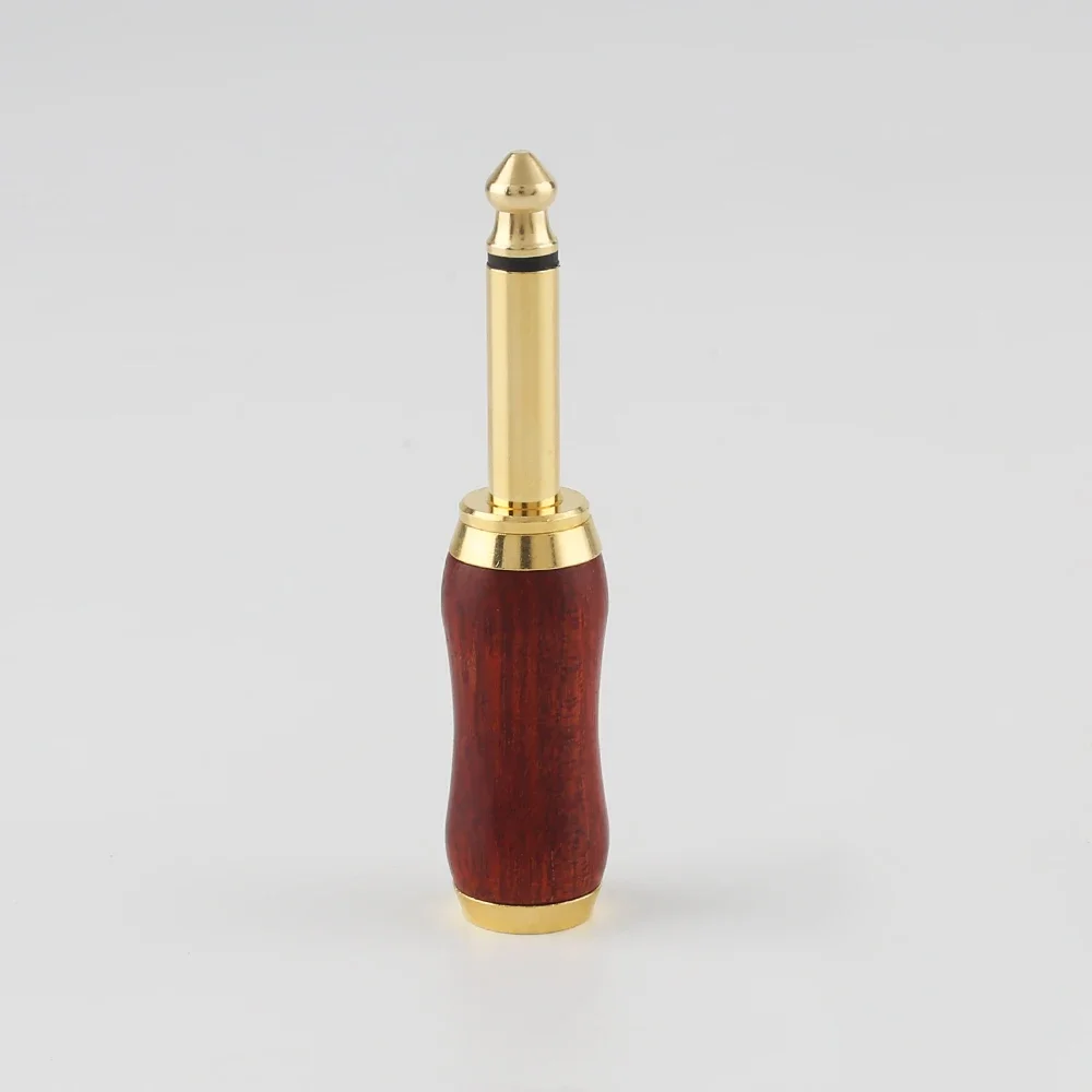 Audiocrast WH805 Red sandalwood 6.35 Rosewood Red sandalwood Gold Plating Plug Mono Professional 2 Pole 6.35 MM 6.3MM Jack Plug