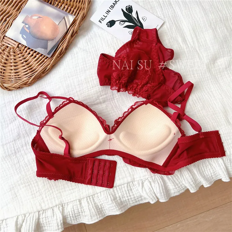 Women\'s Underwear Sexy Kawaii Push Up Comfort Wireless Beauty Back Cute Women Bra and Panty Female Lingerie Set