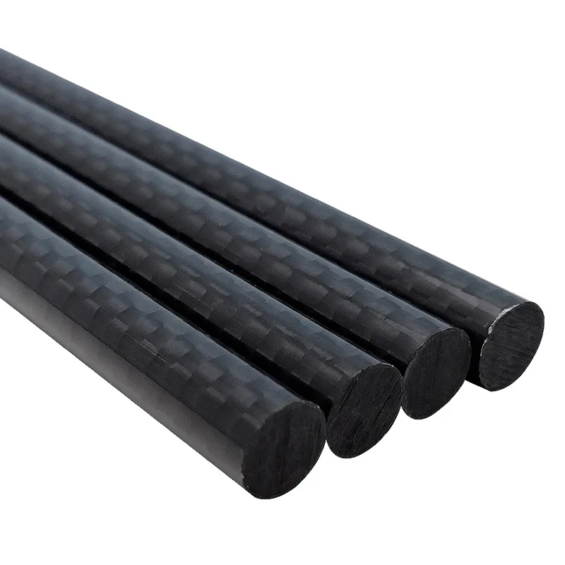 500mm Length 3K Carbon Fiber Rod OD4-15mm Solid Pure Carbon Plain Glossy Surface Carbon Rod for Drone,Movie Camera & Model DIY