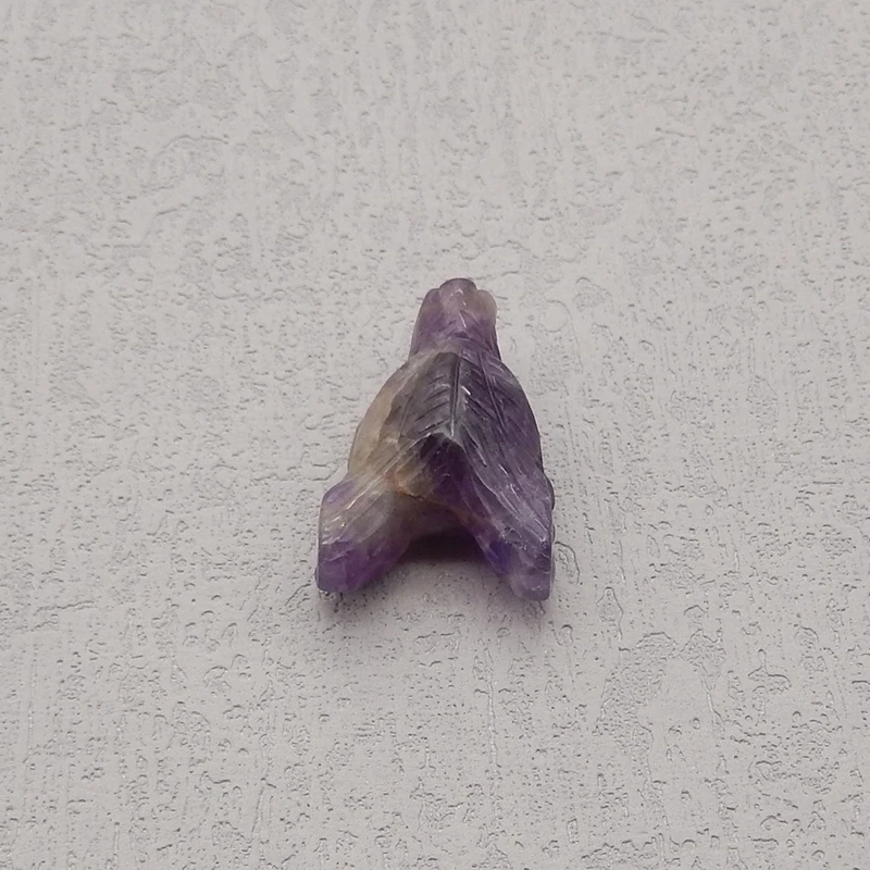 29mm Natural Amethyst Hand Carved Wolf Head Pendant Bead ,Semi-precious Stone Fashion Jewelry Necklace Accessories