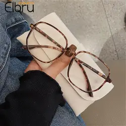 Elbru Anti Blue Light Finished Myopia Glasses Men Women Big Frame Transparent Shortsighted Eyewear Diopters 0-1.0-1.5-2.0 To-6.0