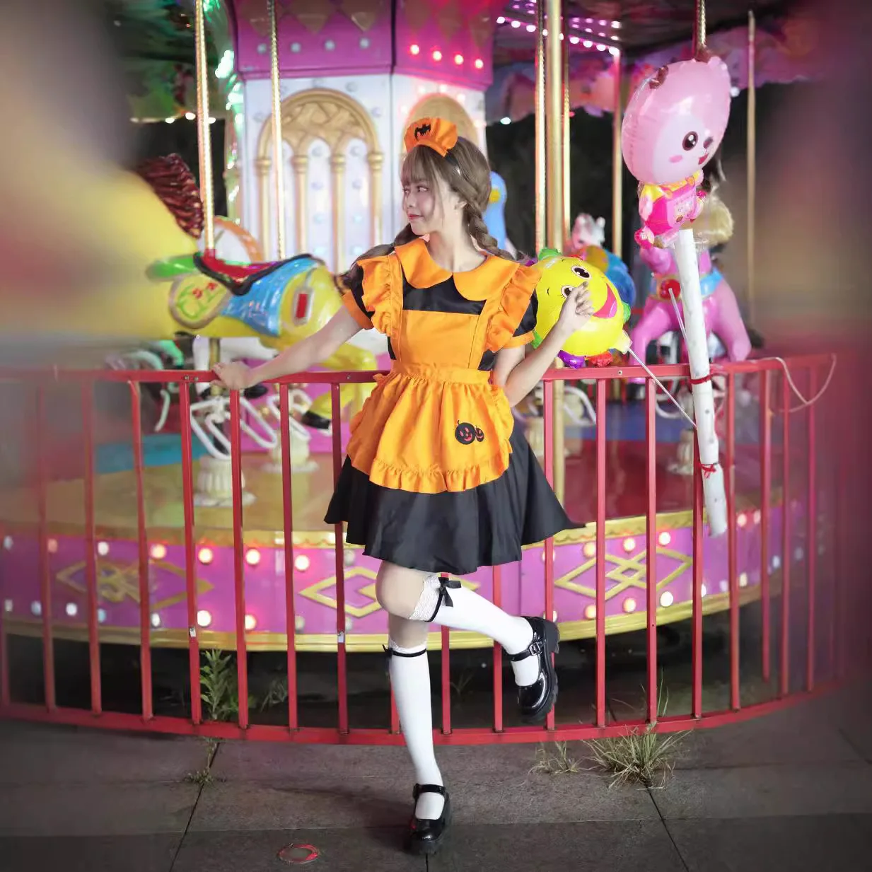 

COSPLAY Halloween Embroidered Maid Costume Pumpkin Maid Costume Bat Vampire Maid Magic Witch
