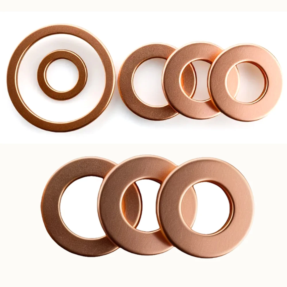 M5M6M8M10M12M14M16M18M20M24M27M34 Лодочная плоская твердая медная шайба, уплотнительное уплотнительное кольцо, прокладки, прокладки, DIN7603