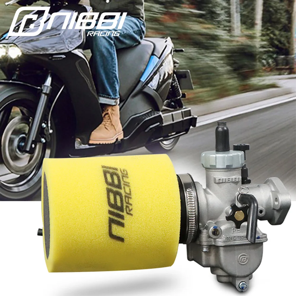 NIBBI PE17-28mm Flansch-Vergaser-Kit mit 45/49mm Abnehmbarem Schwamm-Luftfilter für Yamaha Honda KTM 2T/4T Motorrad-Vergaserdüsen – Detail 9