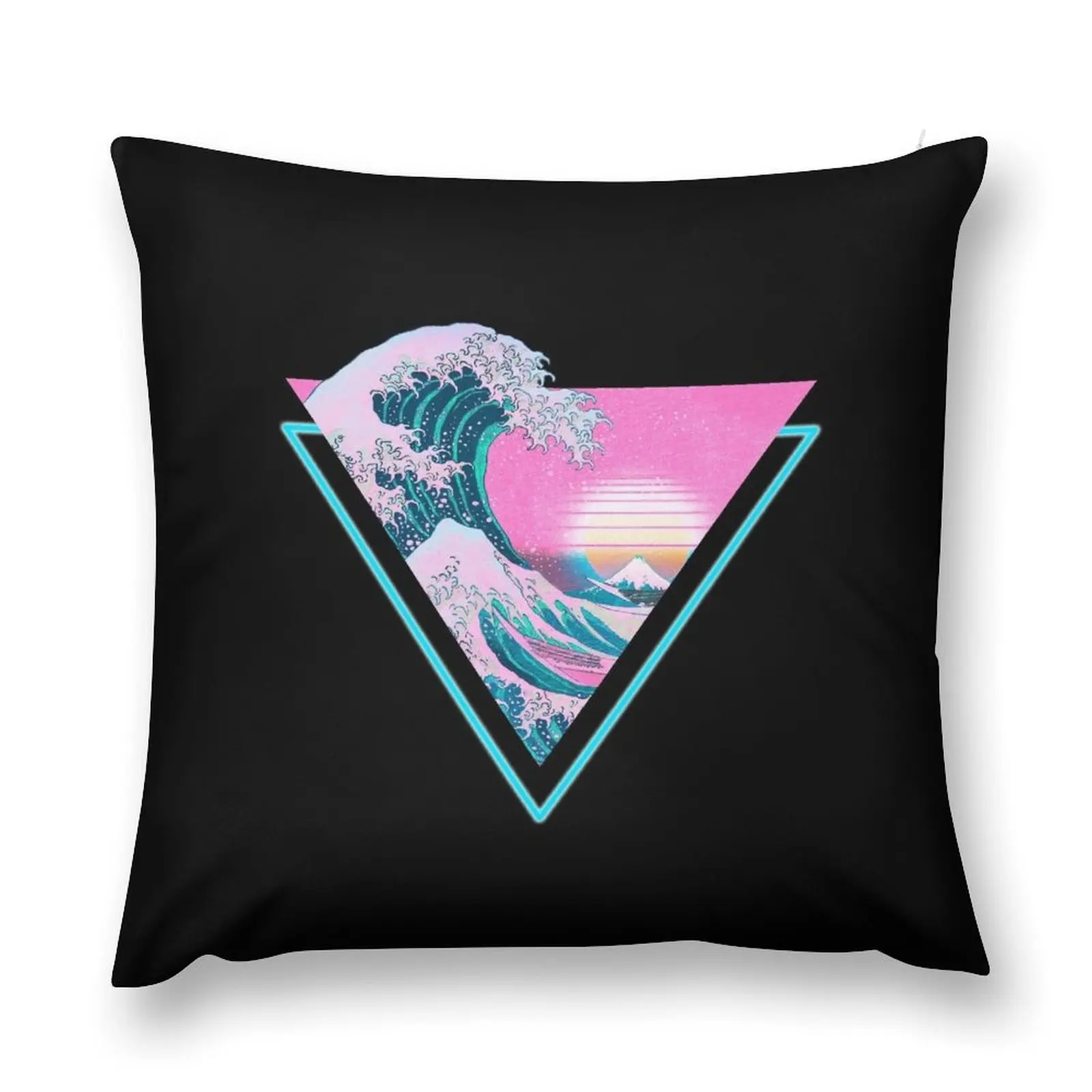 Vaporwave Aesthetic Great Wave Retro Triangle Throw Pillow Sofa Pillow Cover Luxury Pillow Case