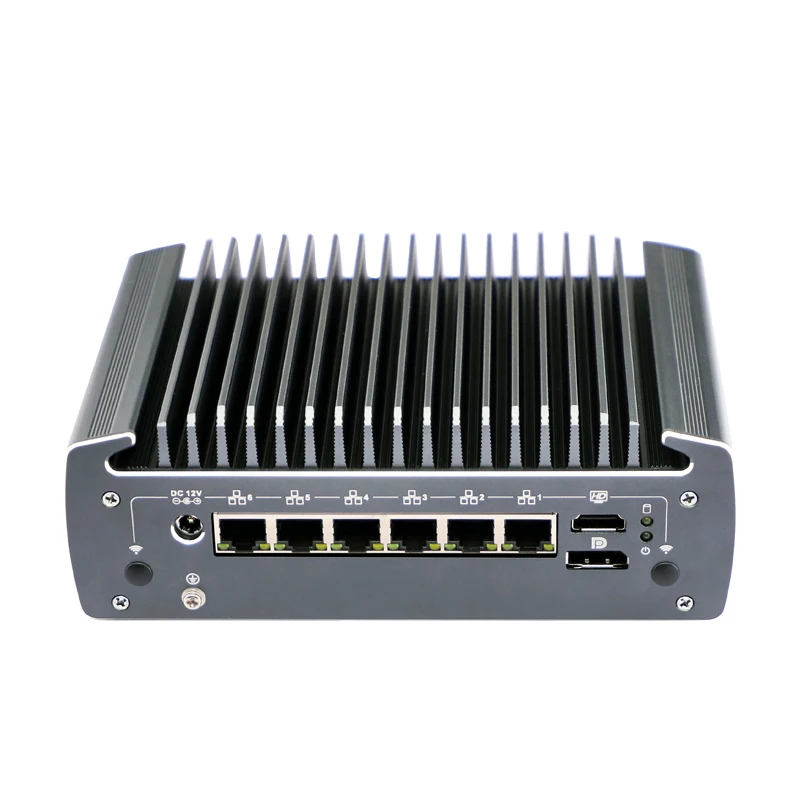 Core i3 10110U Lüfterloser Mini-PC der 10. Generation, 6 x Intel 2,5 G LAN DP HD-Anschlüsse, Netzwerk-Gateway, weiches Micro-Firewall-Gerät mit POE