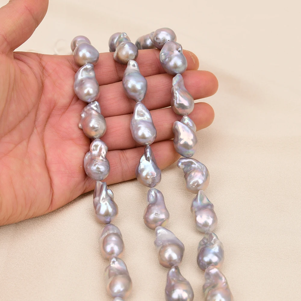 APDGG Natural Big Gray Baroque Pearl Loose Beads For Jewelry Making DIY jewelry accessories