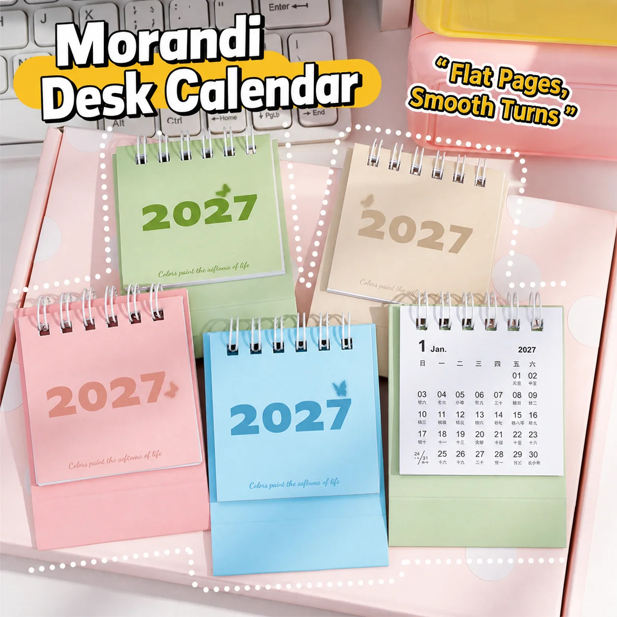 2027 Mini Paper Desk Calendar  - Desk Setup Photo ulasan dan harga