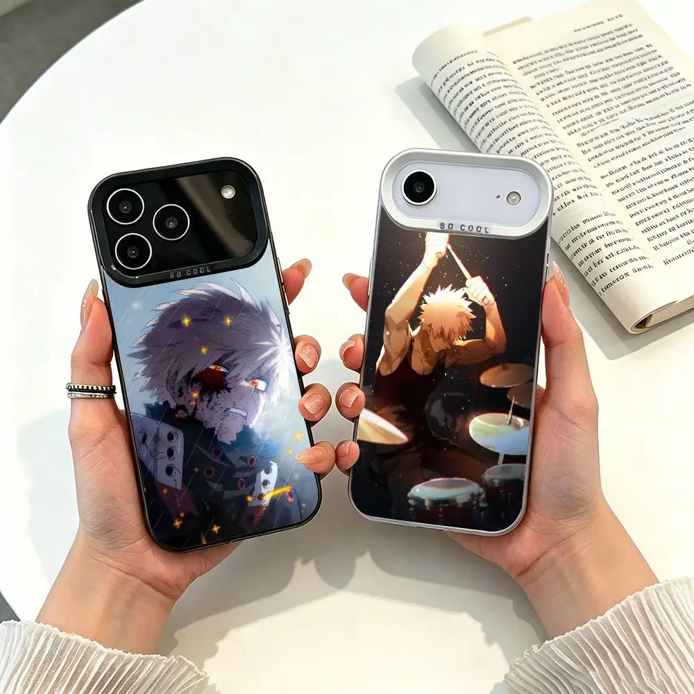 

K-Katsuki Bakugo-My Hero- Academia Phone Case For IPhone17 11 12 13 14 15 16 Pro Max Plus Cover Colored Silver Funda Bumber