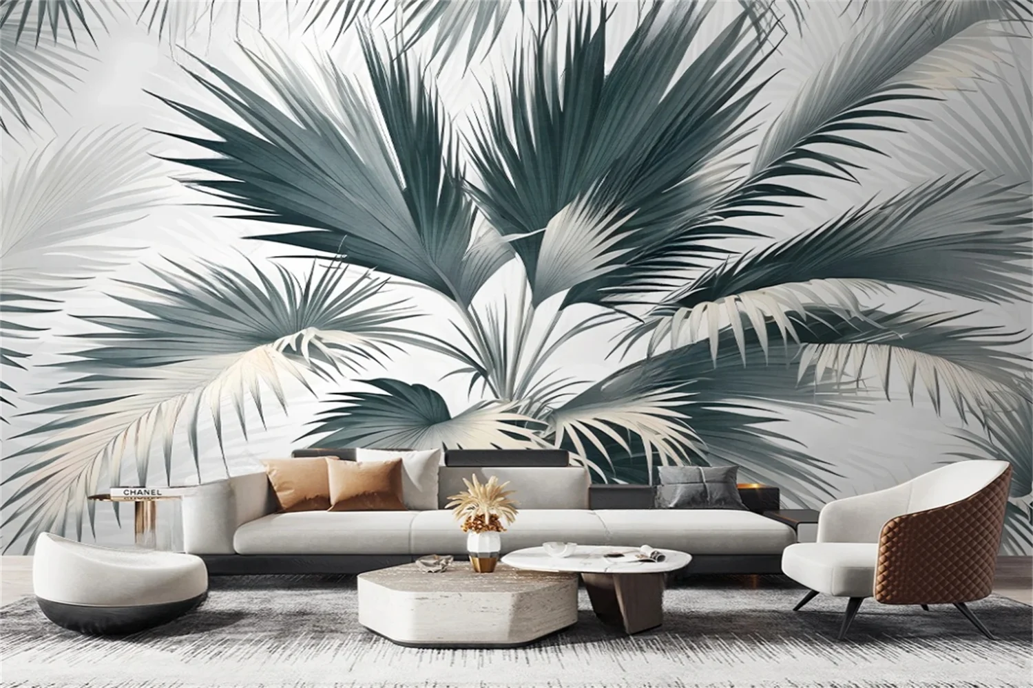 Custom size mural pastoral Hand-painted tropical plants TV background painter House decorated living room bedroom 3d wallpaper