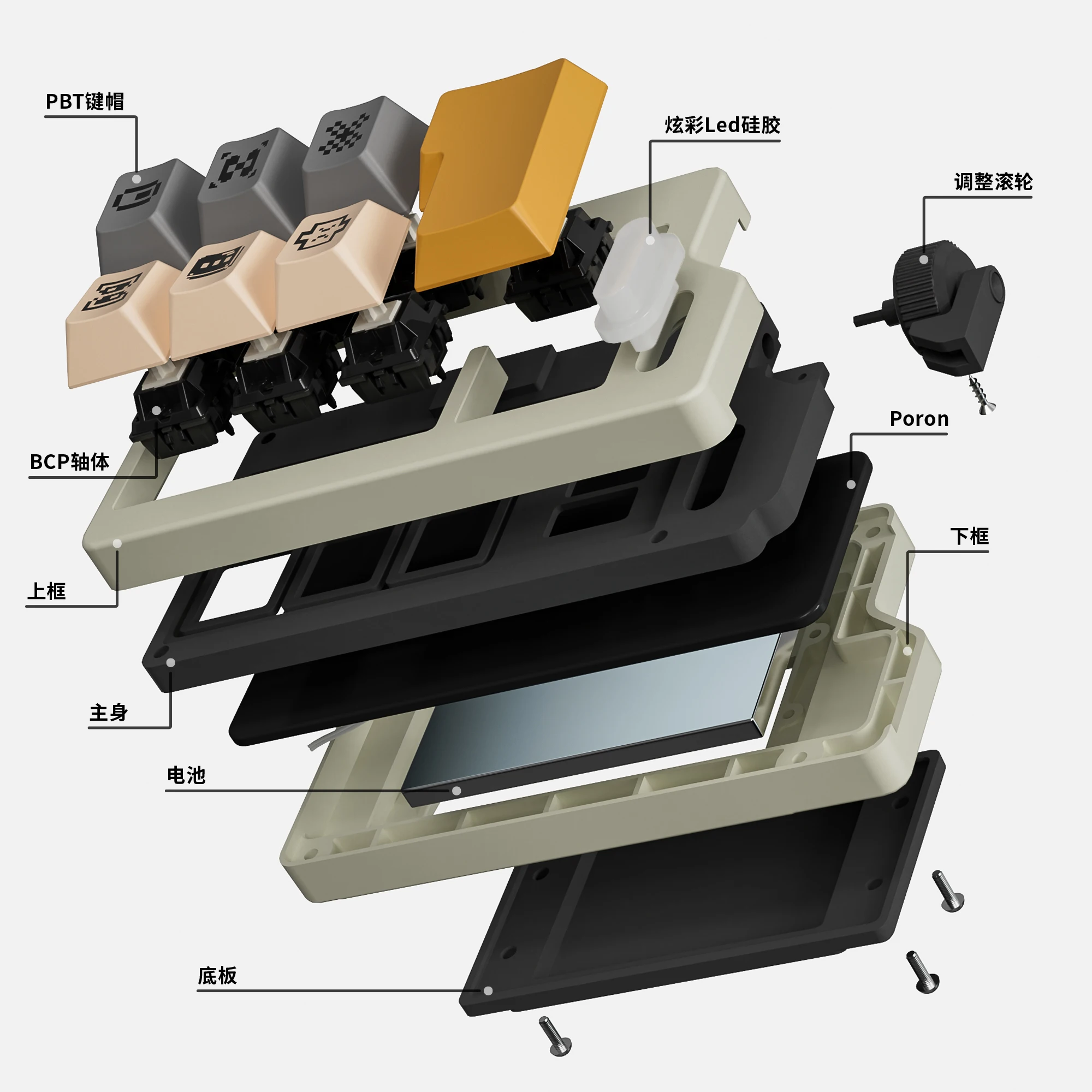 Mintcaps M7+ Mechanical Keyboard Mini Keypad Function Key Expansion Pad Support Hot Swappable Long Life Battery Wireless BLE5.0
