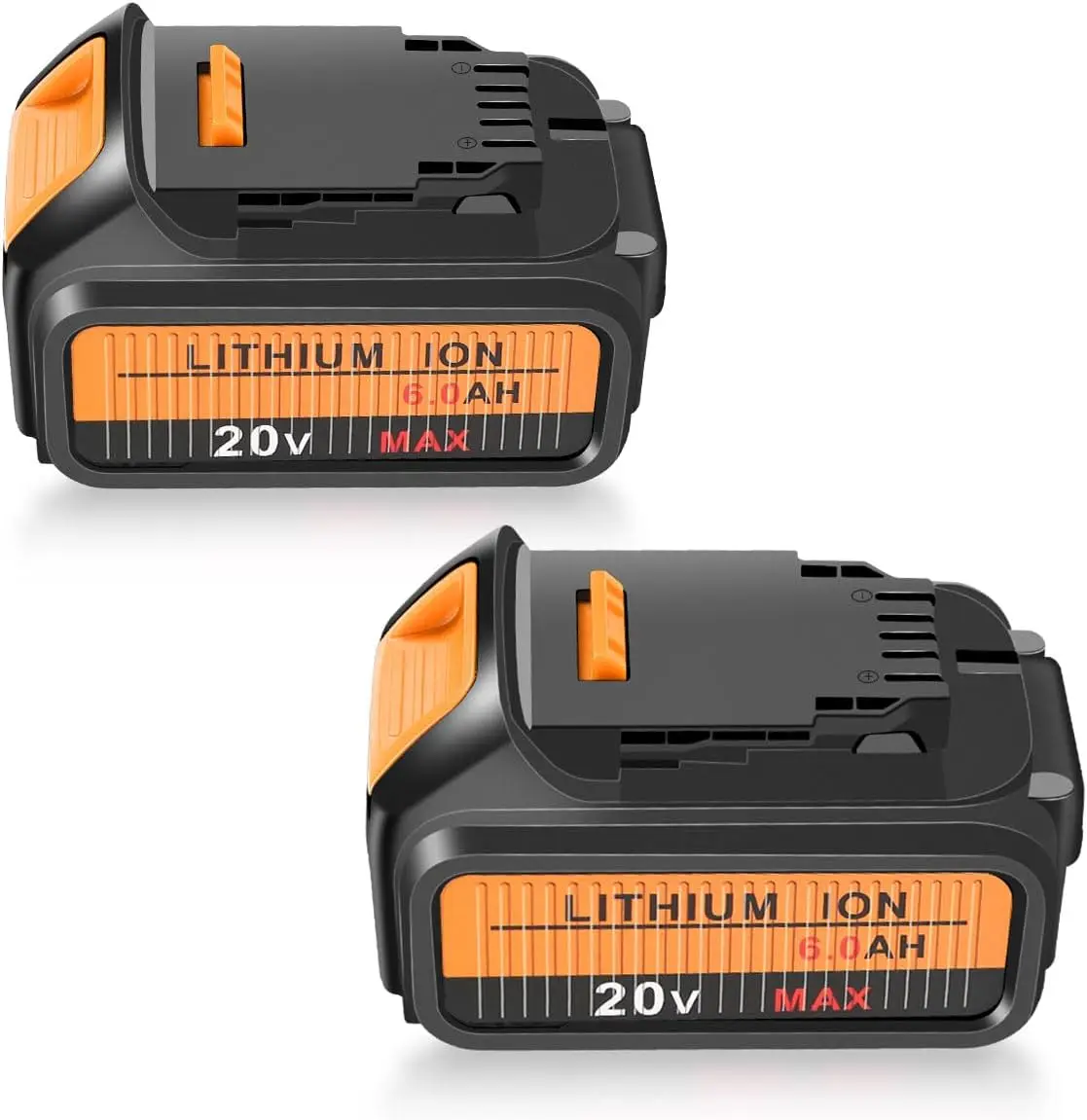 20V Battery Replacement for Dewalt 20V Battery Max 2Packs 6000mAh DCB203 DCB200 DCB203 DCB204 Compatible with Dewalt DCD DCF DCG