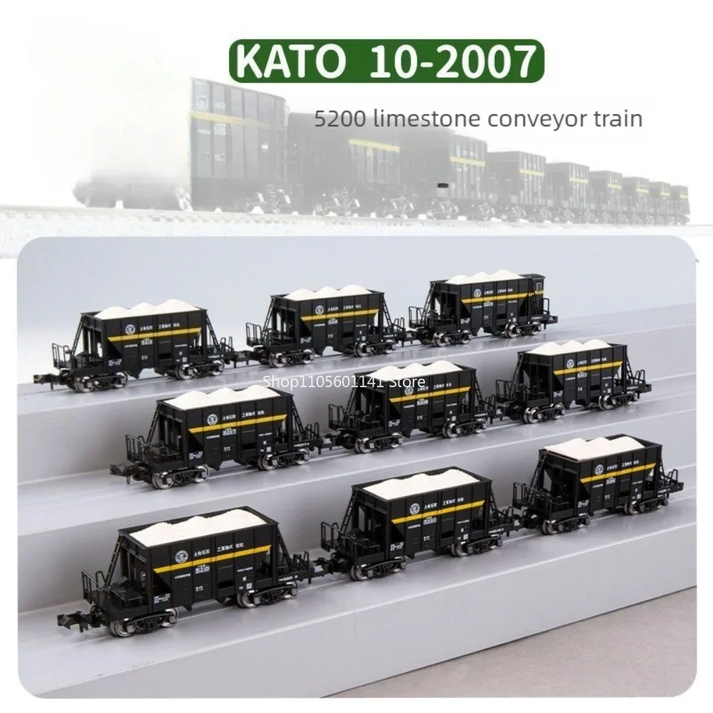 KATO N Scale 1/160 Model Railway Car 9 Carriages 5200 10-2007 Limestone Industry Sand Gravel and Coal Hopper Car Train Model Toy