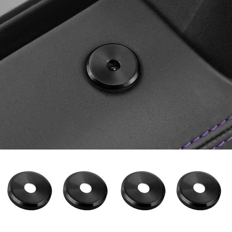 4x Car Door Lock Pin Pull Knobs Rings Aluminium Alloy Anti Theft Indicator Light Decorative Cover Porsche Cayenne Panamera Macan