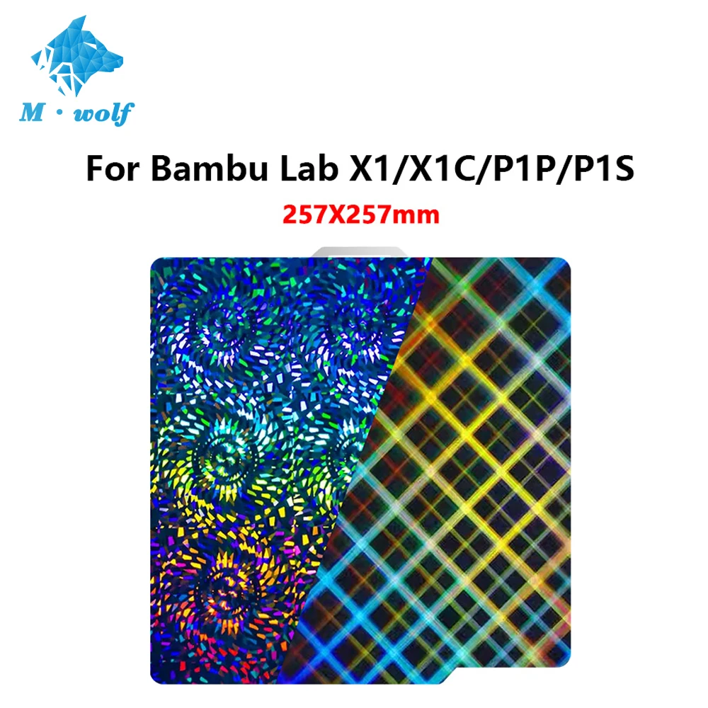 

Для Bambu Lab P1S сборная пластина A1 X1C PEI текстура 257x257 мм PEW PES листовая пружина сталь для Bambu Lab X1 / X1C / P1P / P1S