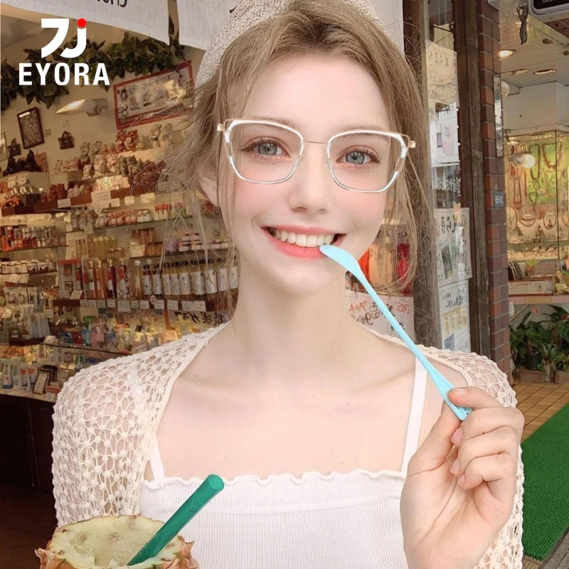 

EYORA Fashion Gradient Frame Women Reading Glasses Anti Blue Light Myopia and Hyperopia Photochromic Prescription Eyewear Lens