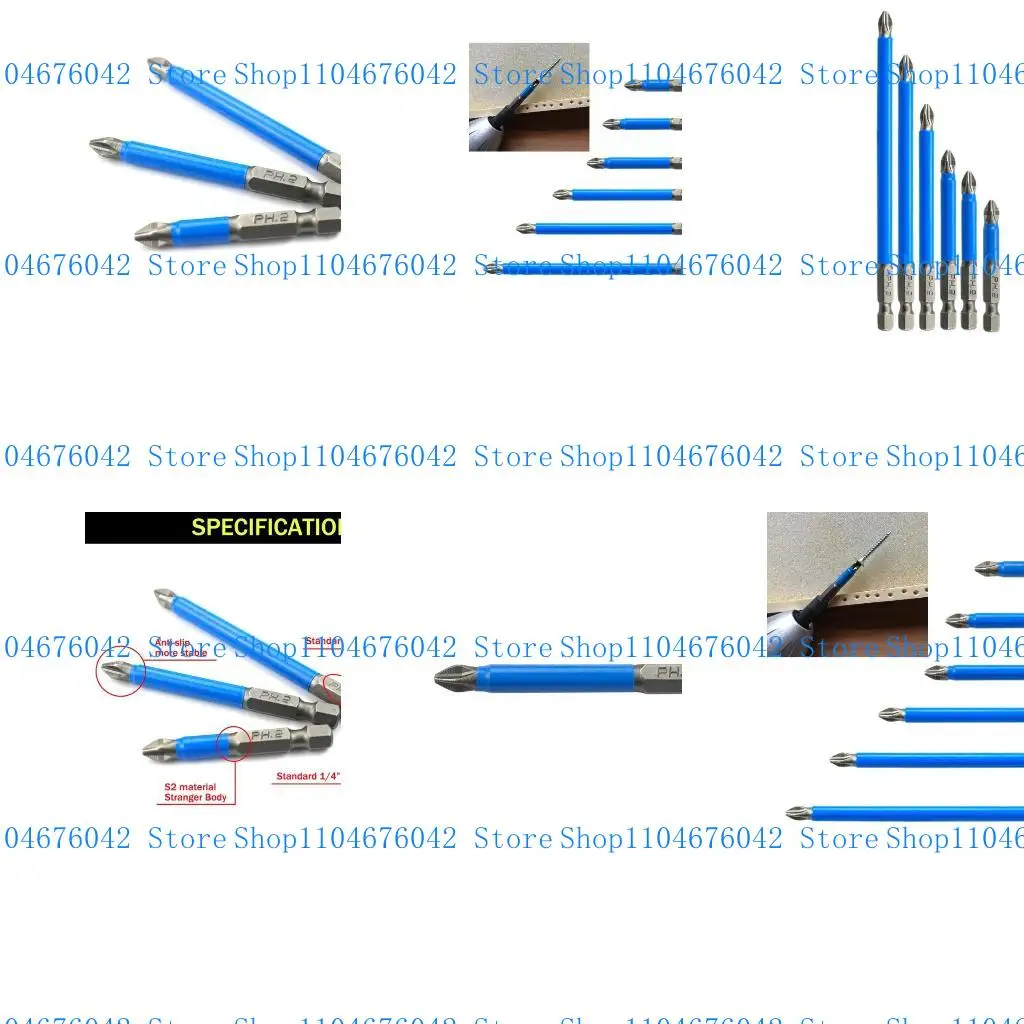 

5asd 6pcs Anti Slip Impact Screwdriver Bit Set PH2 Shank Bits