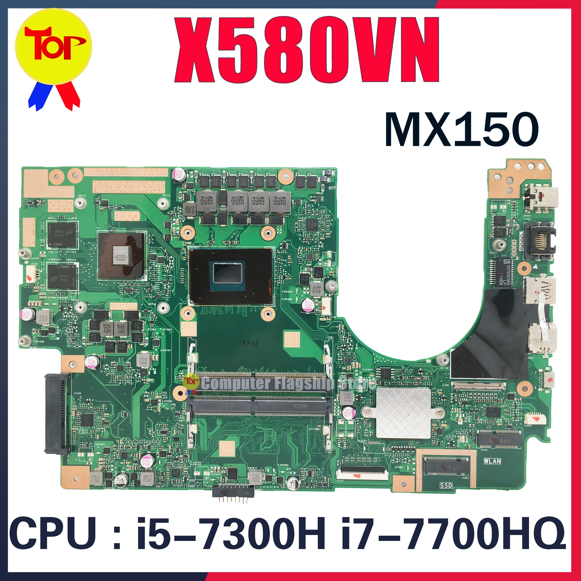 Notebook Mainboard For ASUS Vivobook Pro 15 N580V NX580V FX580V M580V X580VD X580VN Laptop Motherboard I5 I7 CPU GTX1050 MX150