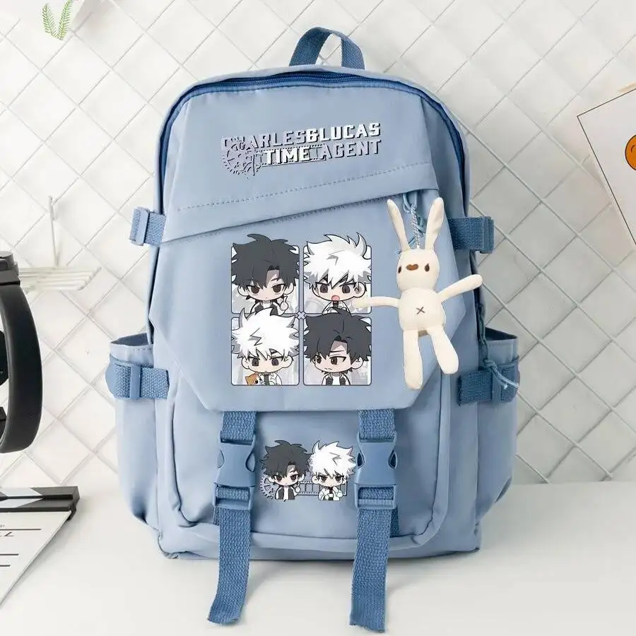 Juego de Anime negro azul Baige Pink Link Click Mochilas escolares para estudiantes Mochilas de gran capacidad para regalo